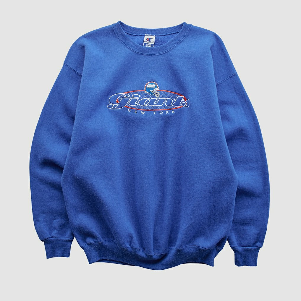 New York Giants Champion 90s Pullover Sweatshirt Blue Vintage - Fanatics