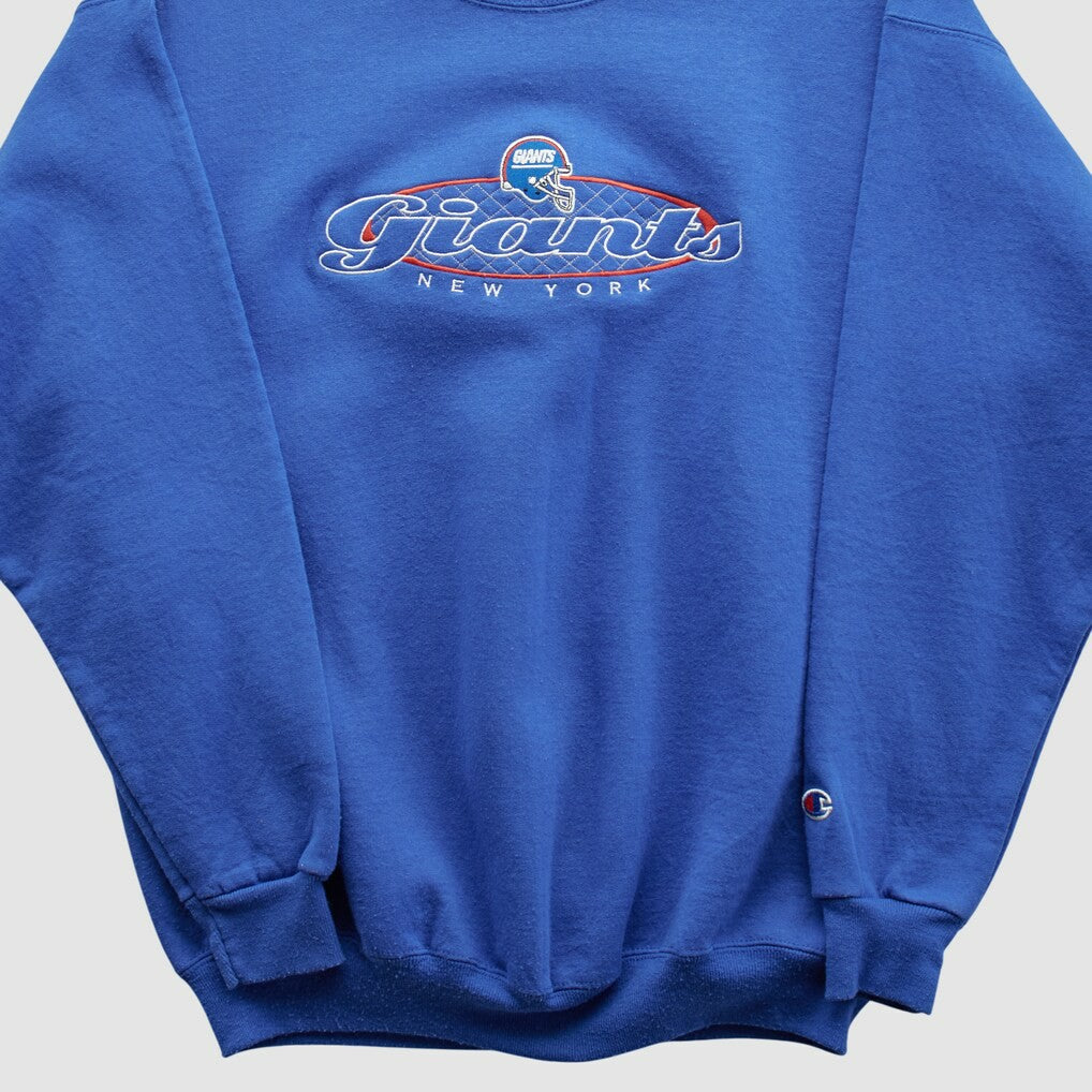 New York Giants Champion 90s Pullover Sweatshirt Blue Vintage - Fanatics