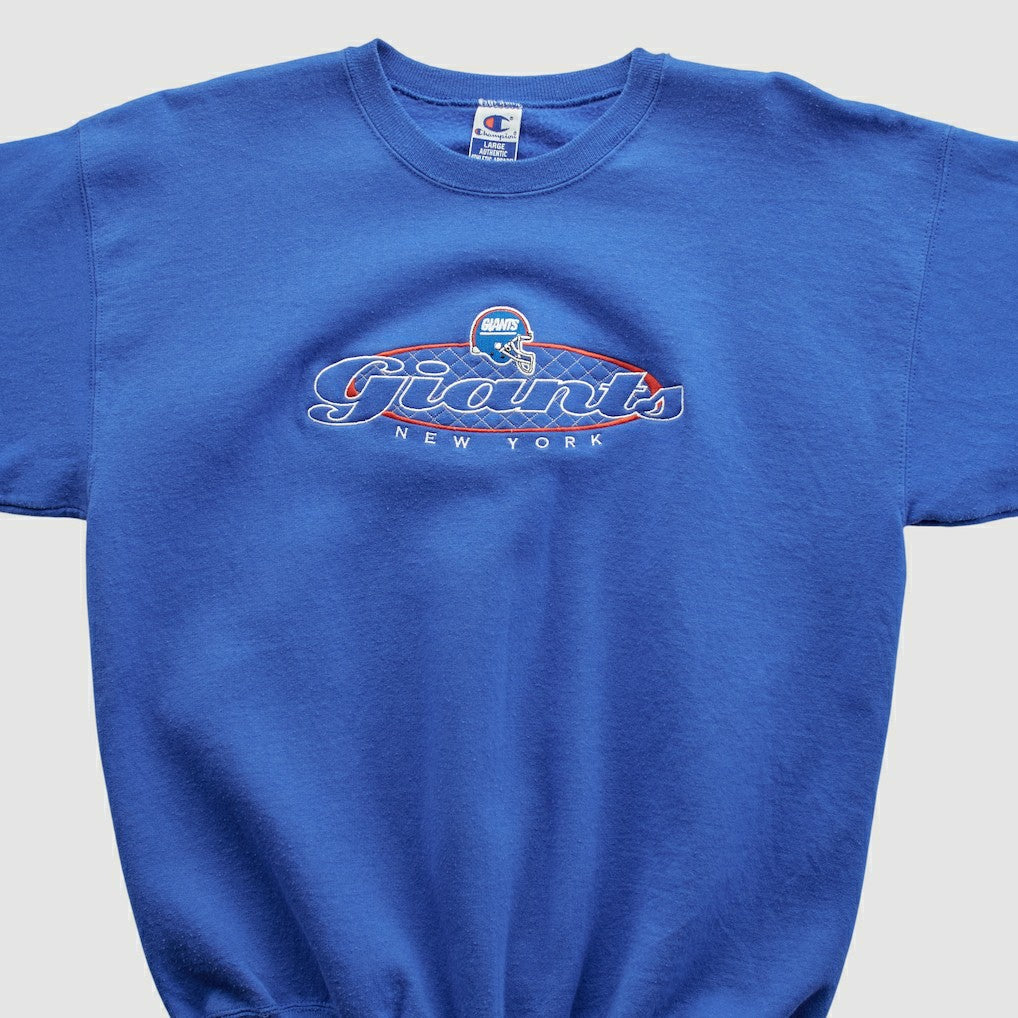 New York Giants Champion 90s Pullover Sweatshirt Blue Vintage - Fanatics