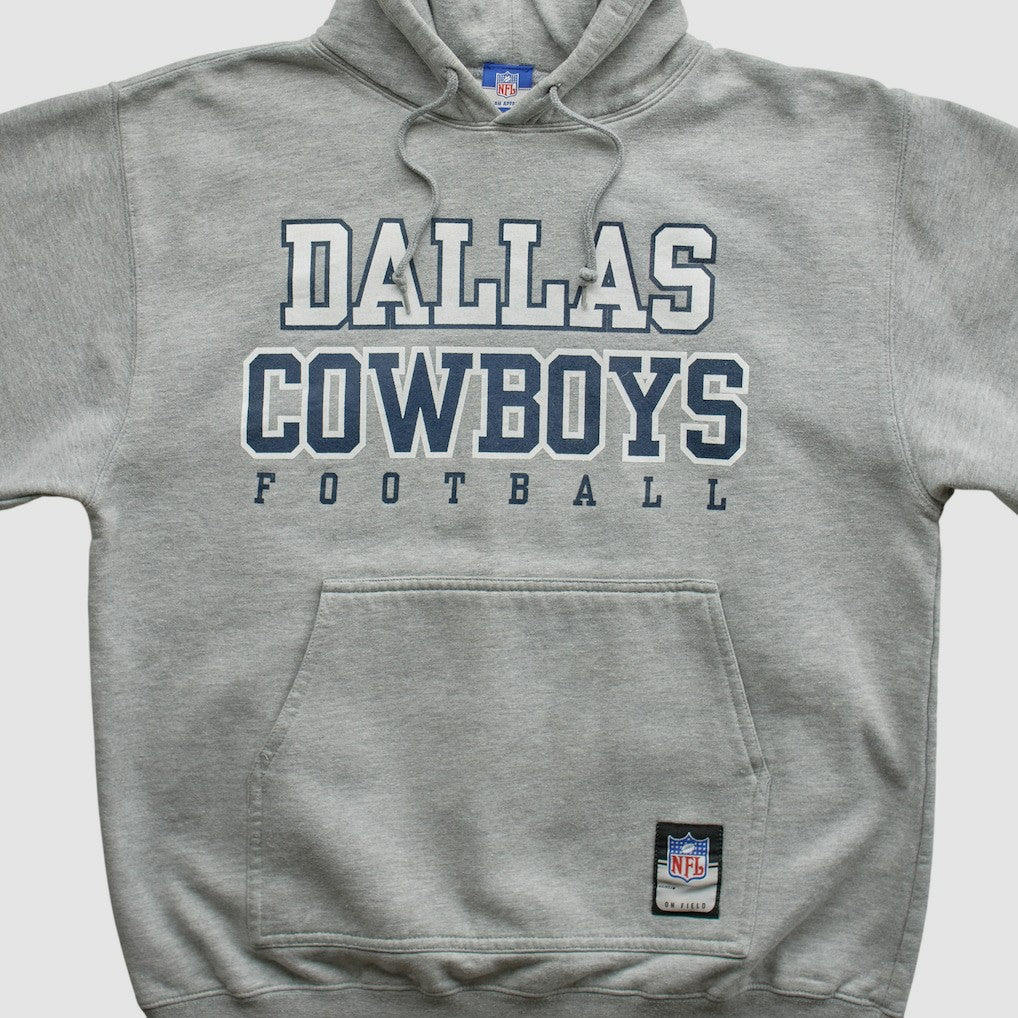 Dallas Cowboys Reebok 2000s Hooded Pullover Sweatshirt Heather Gray Vintage - Fanatics
