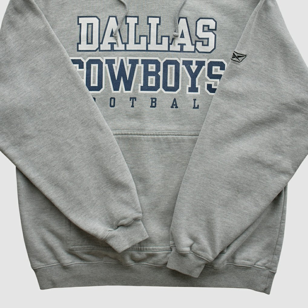 Dallas Cowboys Reebok 2000s Hooded Pullover Sweatshirt Heather Gray Vintage - Fanatics