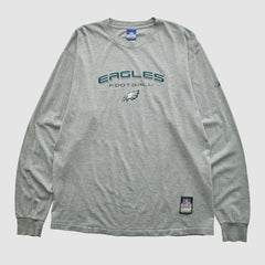 Philadelphia Eagles Reebok 2000s Long Sleeve T-shirt Heather Gray Vintage - Fanatics