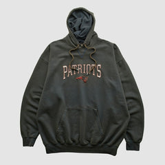 New England Patriots NFL 2000s Hooded Pullover Sweatshirt Black Vintage - Fanatics