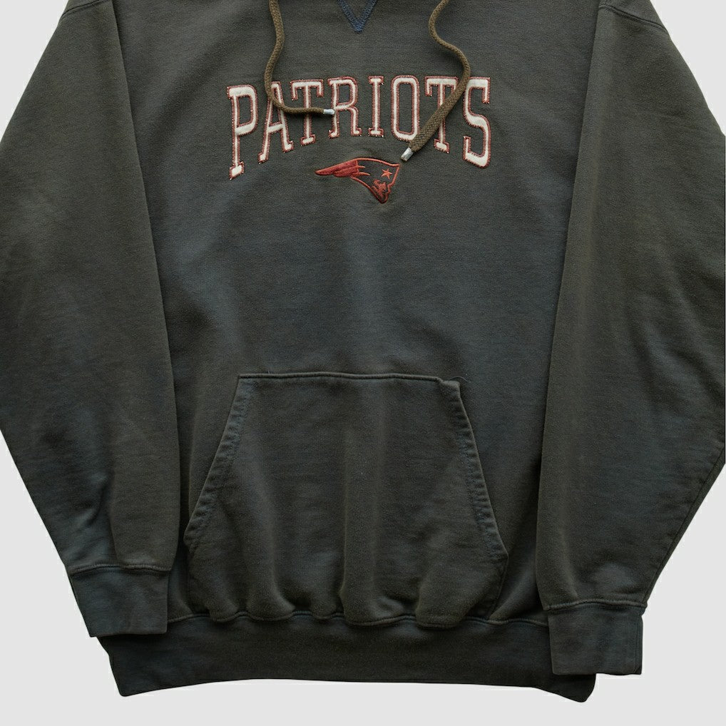 New England Patriots NFL 2000s Hooded Pullover Sweatshirt Black Vintage - Fanatics