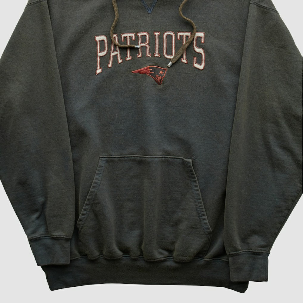 New England Patriots NFL 2000s Hooded Pullover Sweatshirt Black Vintage - Fanatics