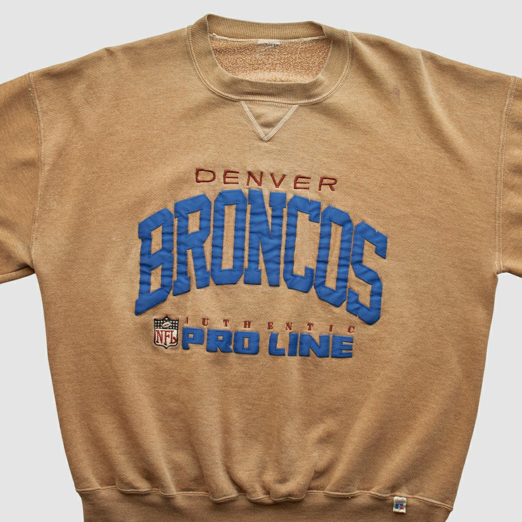 Denver Broncos 90s Pullover Sweatshirt Tan Vintage - Fanatics