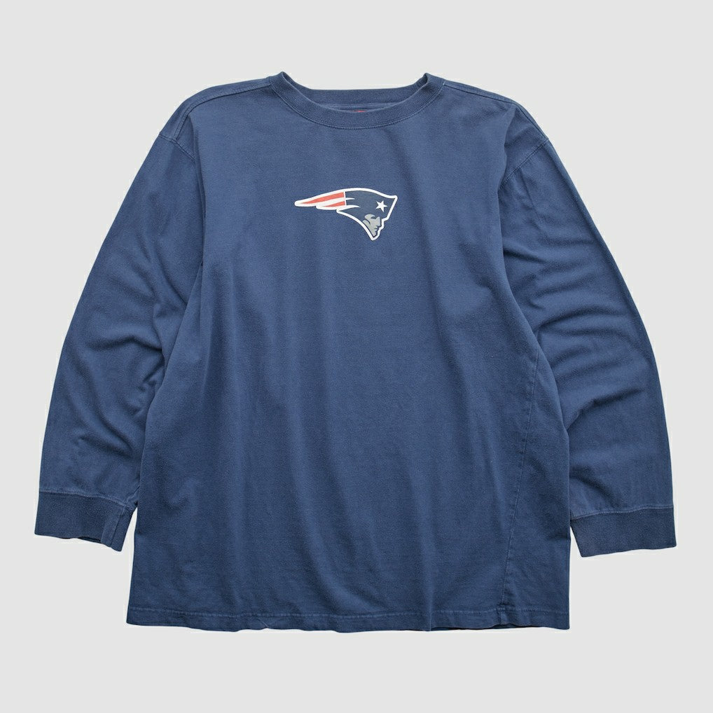 New England Patriots NFL 2000s Long Sleeve T-shirt Navy Vintage - Fanatics