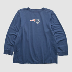 New England Patriots NFL 2000s Long Sleeve T-shirt Navy Vintage - Fanatics