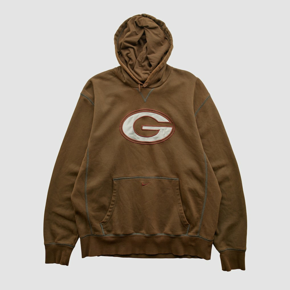 Green Bay Packers 2000s Hooded Pullover Sweatshirt Brown Vintage - Fanatics