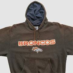 Denver Broncos Majestic 2000s Hooded Pullover Sweatshirt Brown Vintage - Fanatics