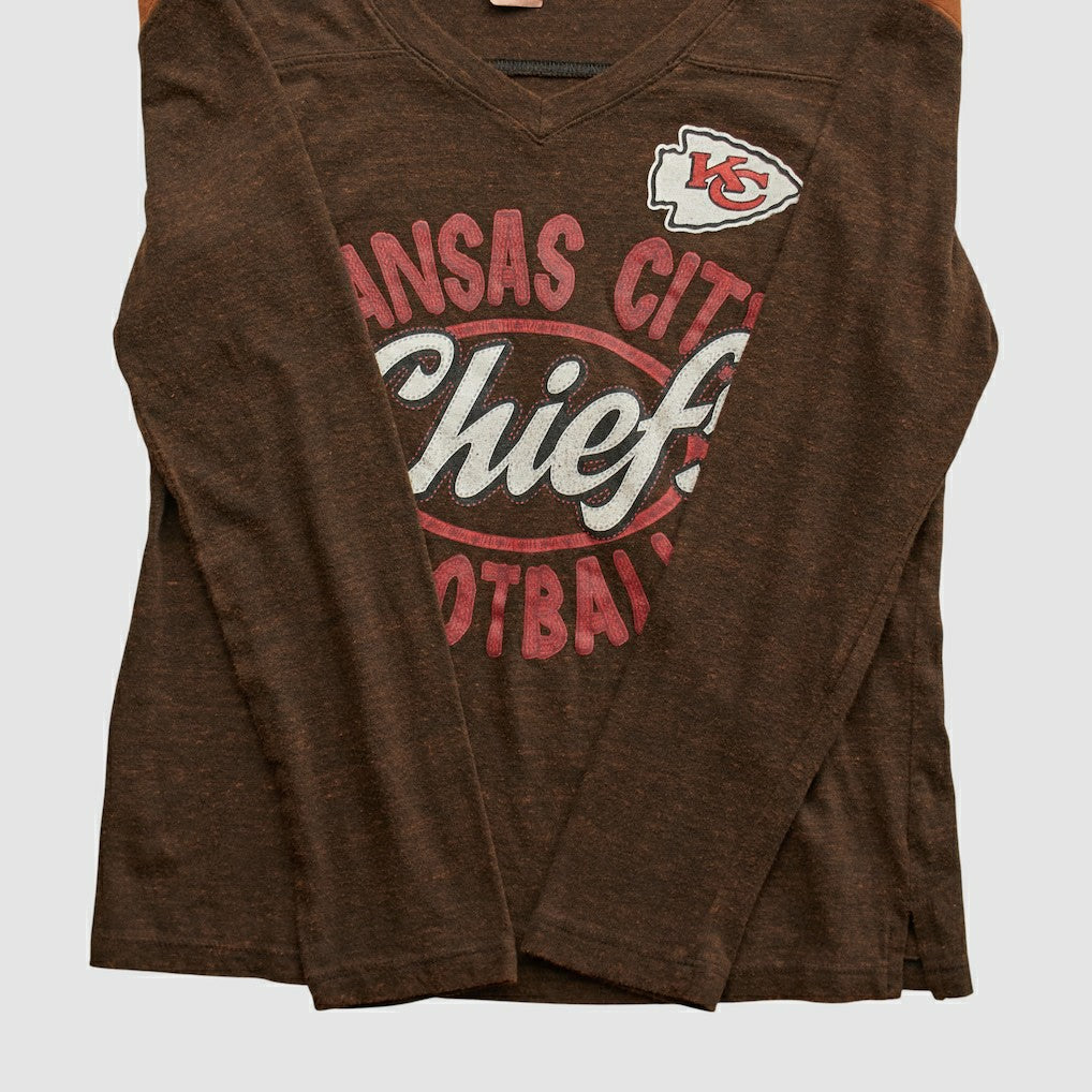 Kansas City Chiefs NFL 2010s Long Sleeve T-shirt Brown Vintage - Fanatics