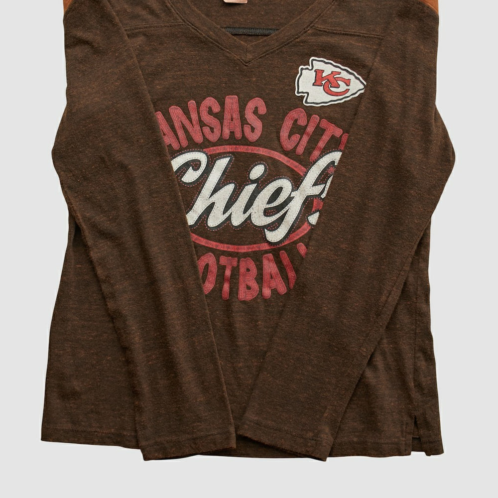 Kansas City Chiefs NFL 2010s Long Sleeve T-shirt Brown Vintage - Fanatics