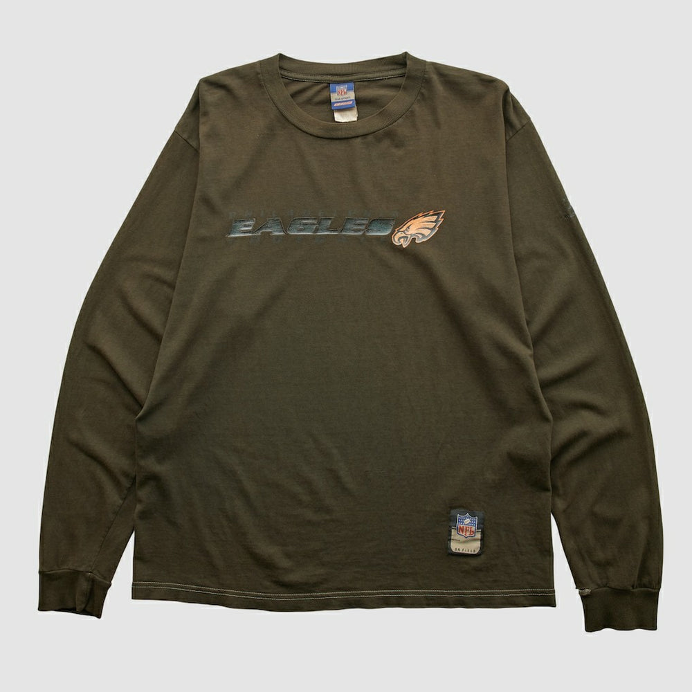Philadelphia Eagles Reebok 2000s Long Sleeve T-shirt Brown Vintage - Fanatics