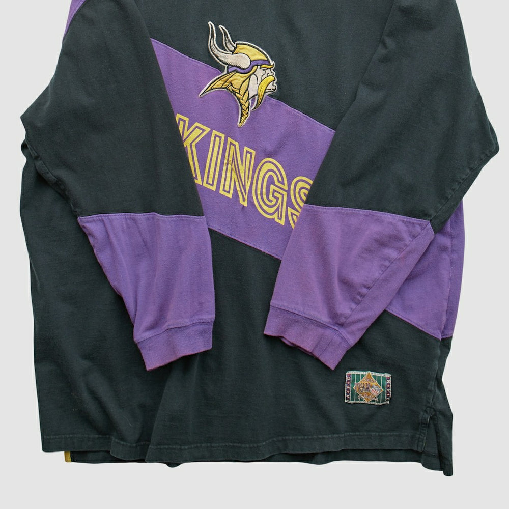 Minnesota Vikings Mirage 90s Long Sleeve T-shirt Black Vintage - Fanatics