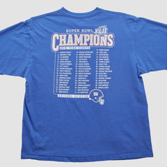 New York Giants Reebok 2008 T-shirt Blue Vintage - Fanatics