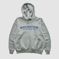 Denver Broncos NFL 2000s Hooded Pullover Sweatshirt Heather Gray Vintage - Fanatics