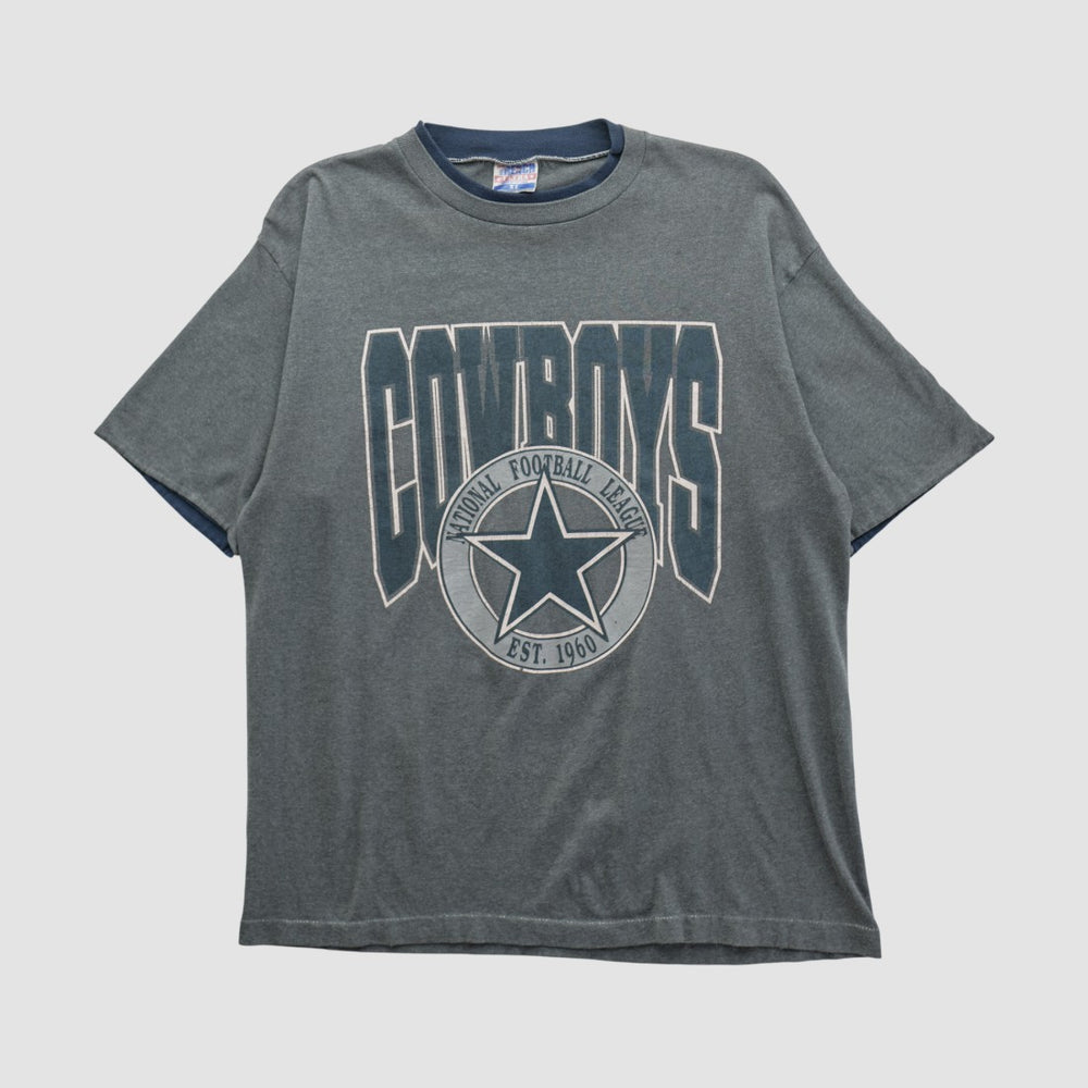 Dallas Cowboys Trench 90s T-shirt Gray Vintage - Fanatics