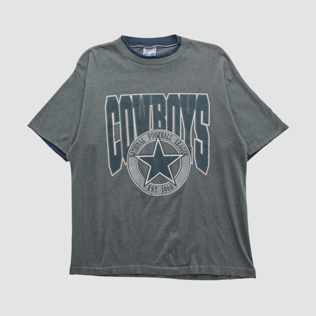 Dallas Cowboys Trench 90s T-shirt Gray Vintage - Fanatics