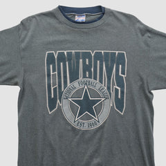 Dallas Cowboys Trench 90s T-shirt Gray Vintage - Fanatics