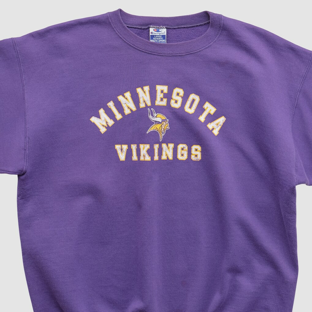 Minnesota Vikings Champion 90s Pullover Sweatshirt Purple Vintage - Fanatics