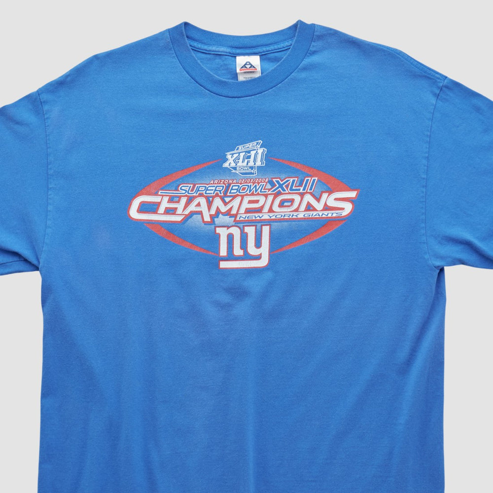 New York Giants Alstyle 2008 T-shirt Blue Vintage - Fanatics