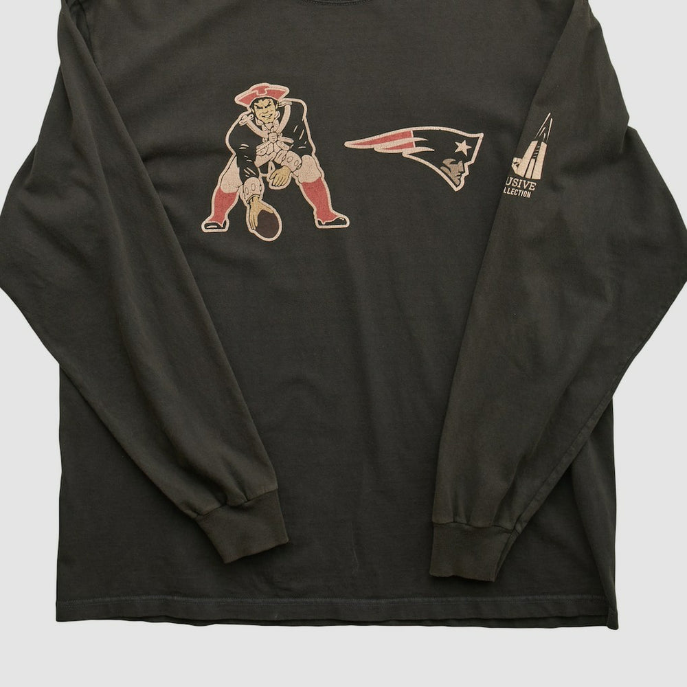 New England Patriots Reebok 2000s Long Sleeve T-shirt Charcoal Vintage - Fanatics