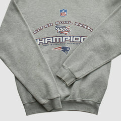 New England Patriots Lee Sport 2002 Pullover Sweatshirt Heather Gray Vintage - Fanatics