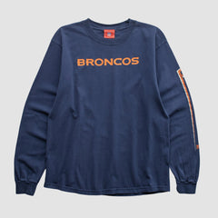 Denver Broncos NFL 2000s Long Sleeve T-shirt Navy Vintage - Fanatics