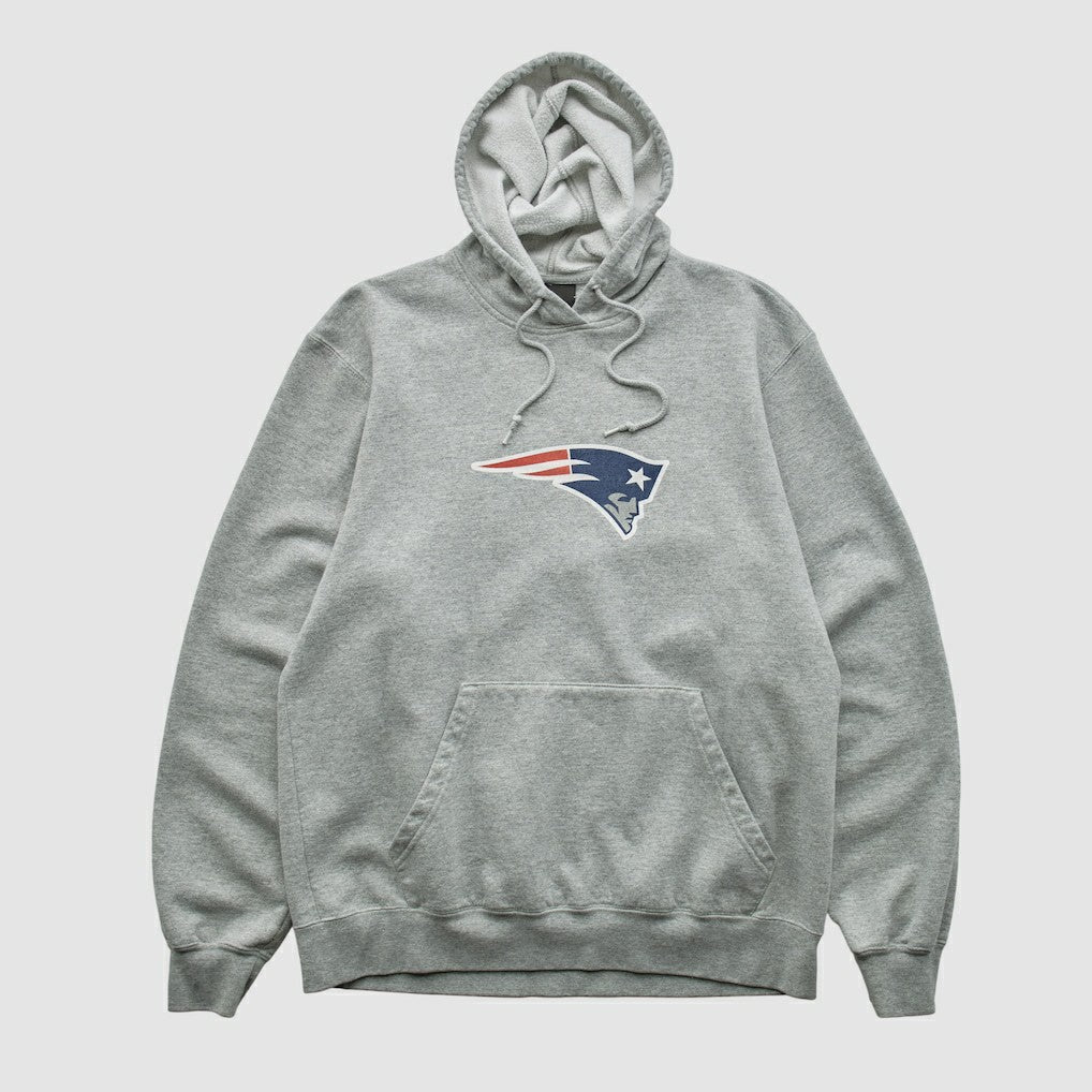 New England Patriots Reebok 2000s Hooded Pullover Sweatshirt Heather Gray Vintage - Fanatics