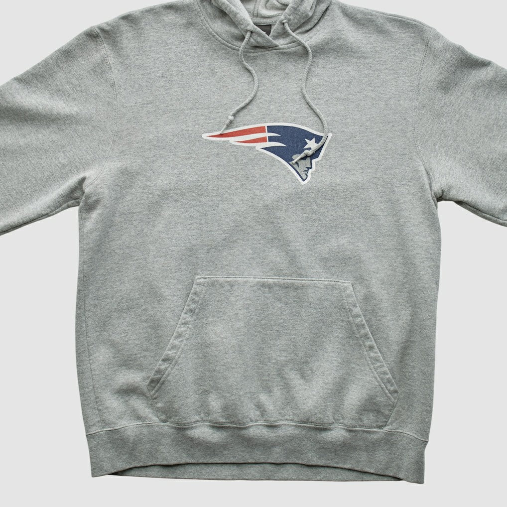 New England Patriots Reebok 2000s Hooded Pullover Sweatshirt Heather Gray Vintage - Fanatics