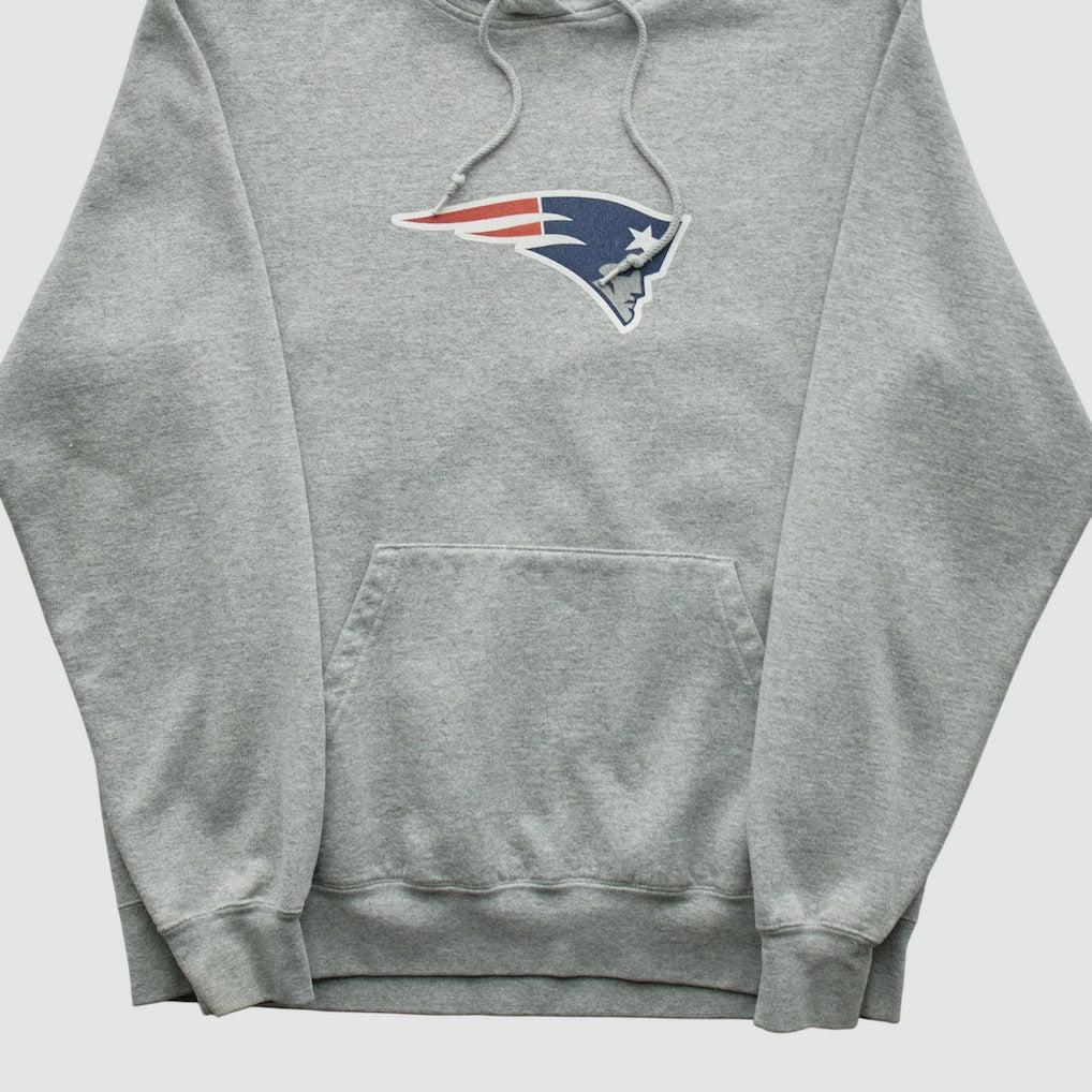 New England Patriots Reebok 2000s Hooded Pullover Sweatshirt Heather Gray Vintage - Fanatics