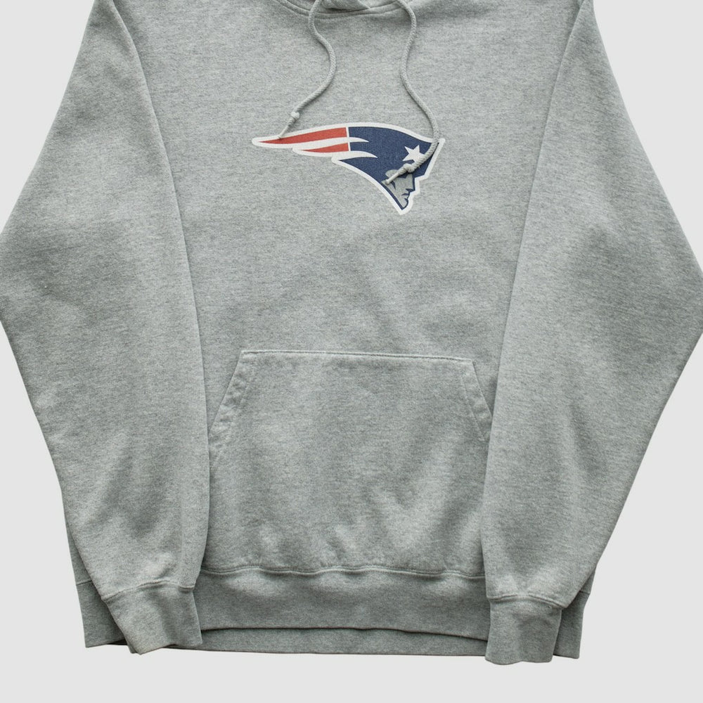 New England Patriots Reebok 2000s Hooded Pullover Sweatshirt Heather Gray Vintage - Fanatics