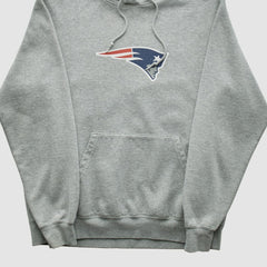 New England Patriots Reebok 2000s Hooded Pullover Sweatshirt Heather Gray Vintage - Fanatics