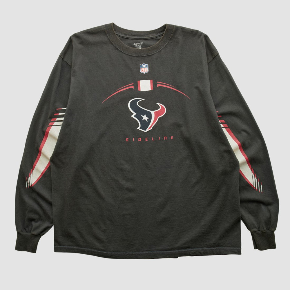 Houston Texans Reebok 2000s Long Sleeve T-shirt Black Vintage - Fanatics