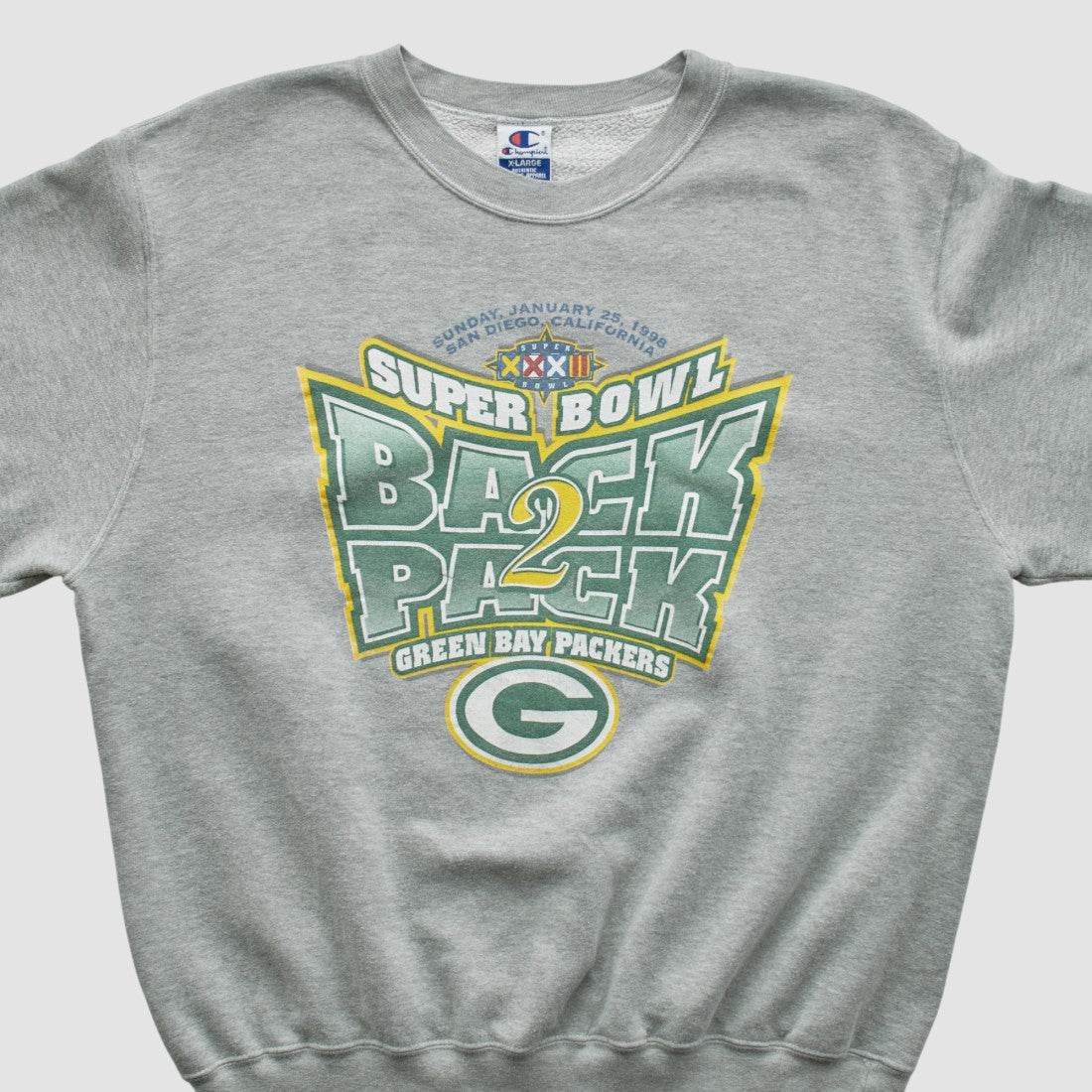 Green Bay Packers Champion 1998 Pullover Sweatshirt Heather Gray Vintage - Fanatics