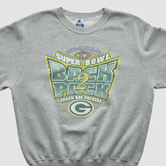 Green Bay Packers Champion 1998 Pullover Sweatshirt Heather Gray Vintage - Fanatics