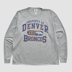 Denver Broncos NFL 2010s Long Sleeve T-shirt Heather Gray Vintage - Fanatics
