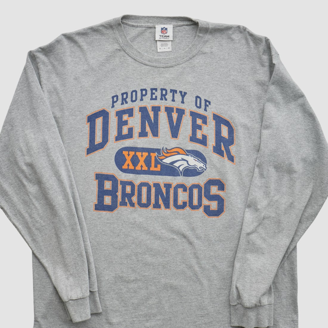 Denver Broncos NFL 2010s Long Sleeve T-shirt Heather Gray Vintage - Fanatics