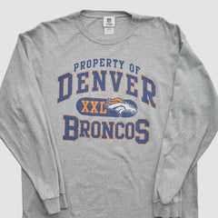 Denver Broncos NFL 2010s Long Sleeve T-shirt Heather Gray Vintage - Fanatics