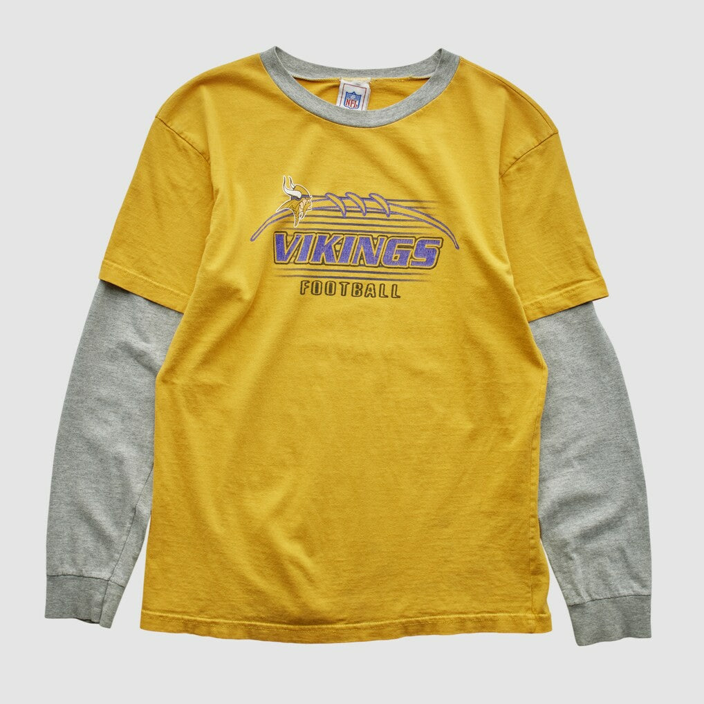 Minnesota Vikings NFL 2000s Long Sleeve T-shirt Yellow Yth L Real Vintage - Fanatics