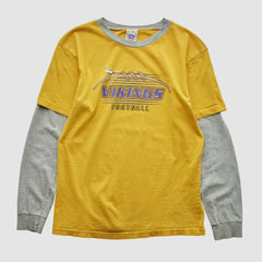Minnesota Vikings NFL 2000s Long Sleeve T-shirt Yellow Yth L Real Vintage - Fanatics