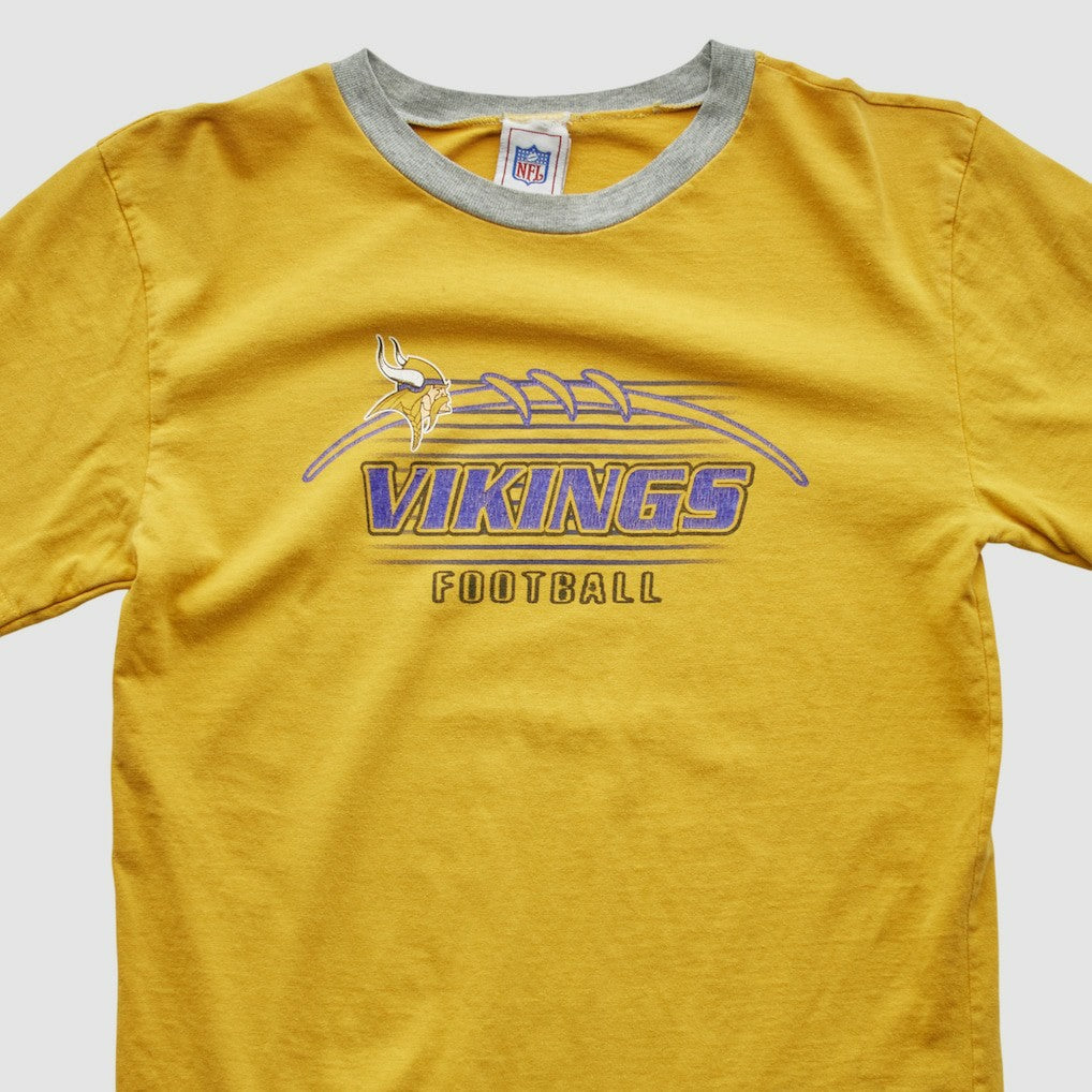 Minnesota Vikings NFL 2000s Long Sleeve T-shirt Yellow Yth L Real Vintage - Fanatics