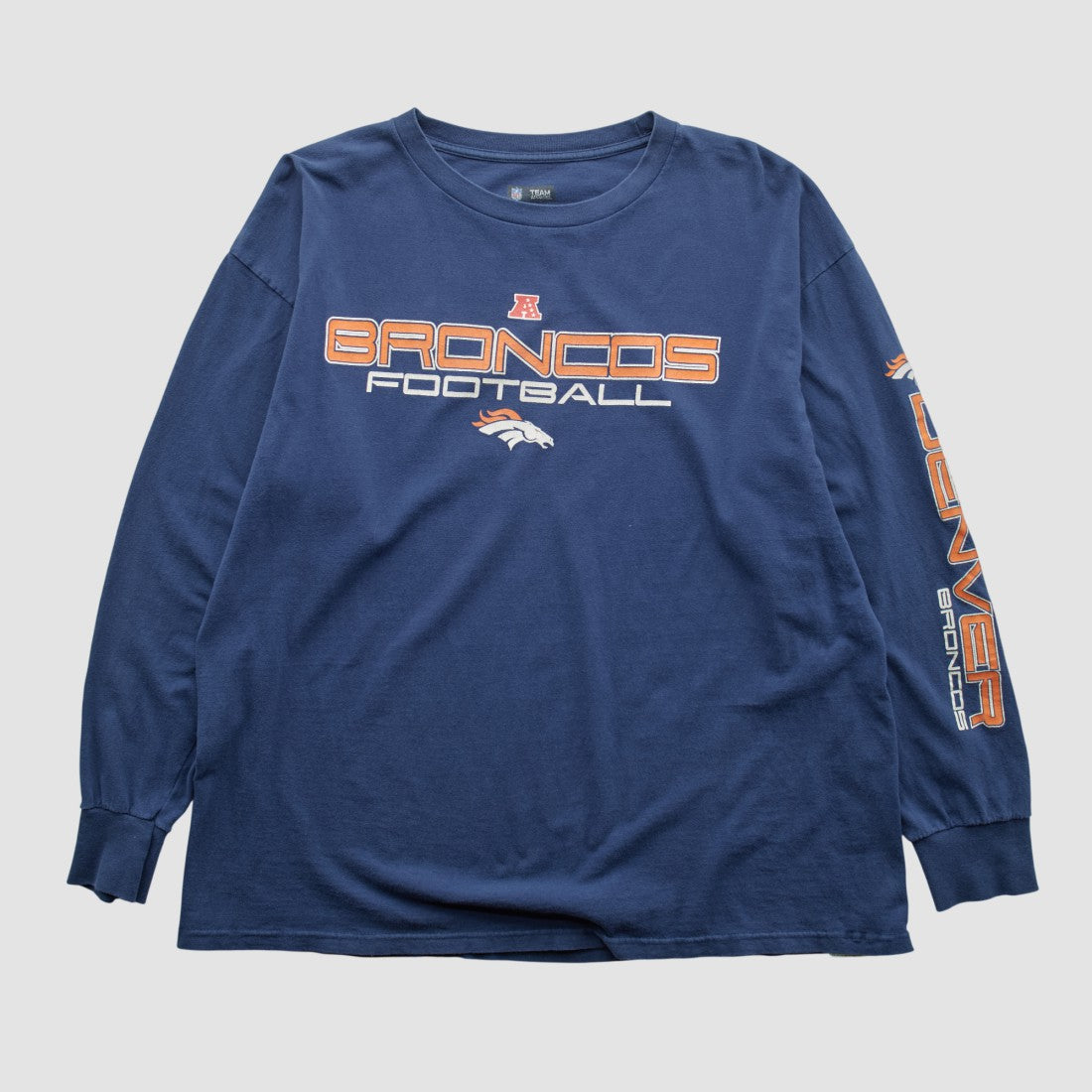 Denver Broncos NFL 2010s Long Sleeve T-shirt Navy Vintage - Fanatics