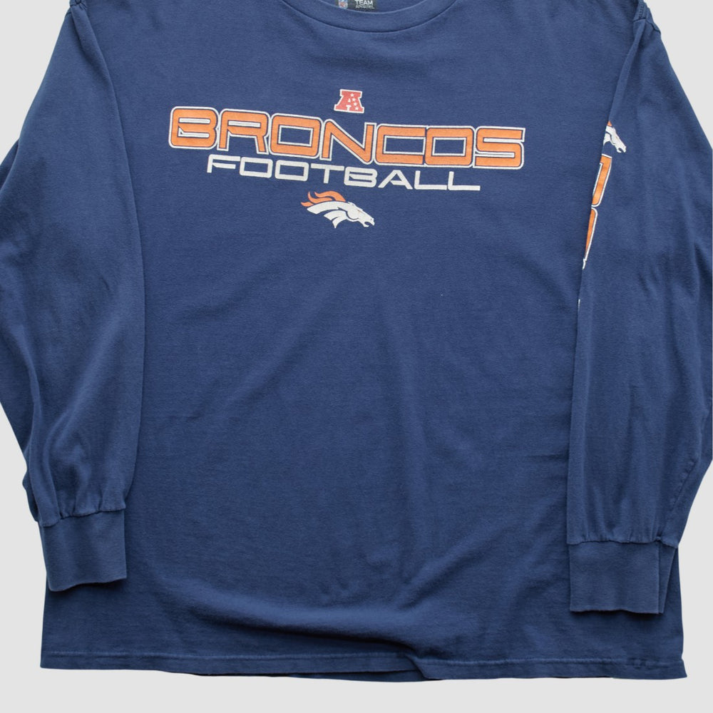 Denver Broncos NFL 2010s Long Sleeve T-shirt Navy Vintage - Fanatics
