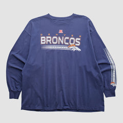 Denver Broncos NFL 2000s Long Sleeve T-shirt Navy Vintage - Fanatics