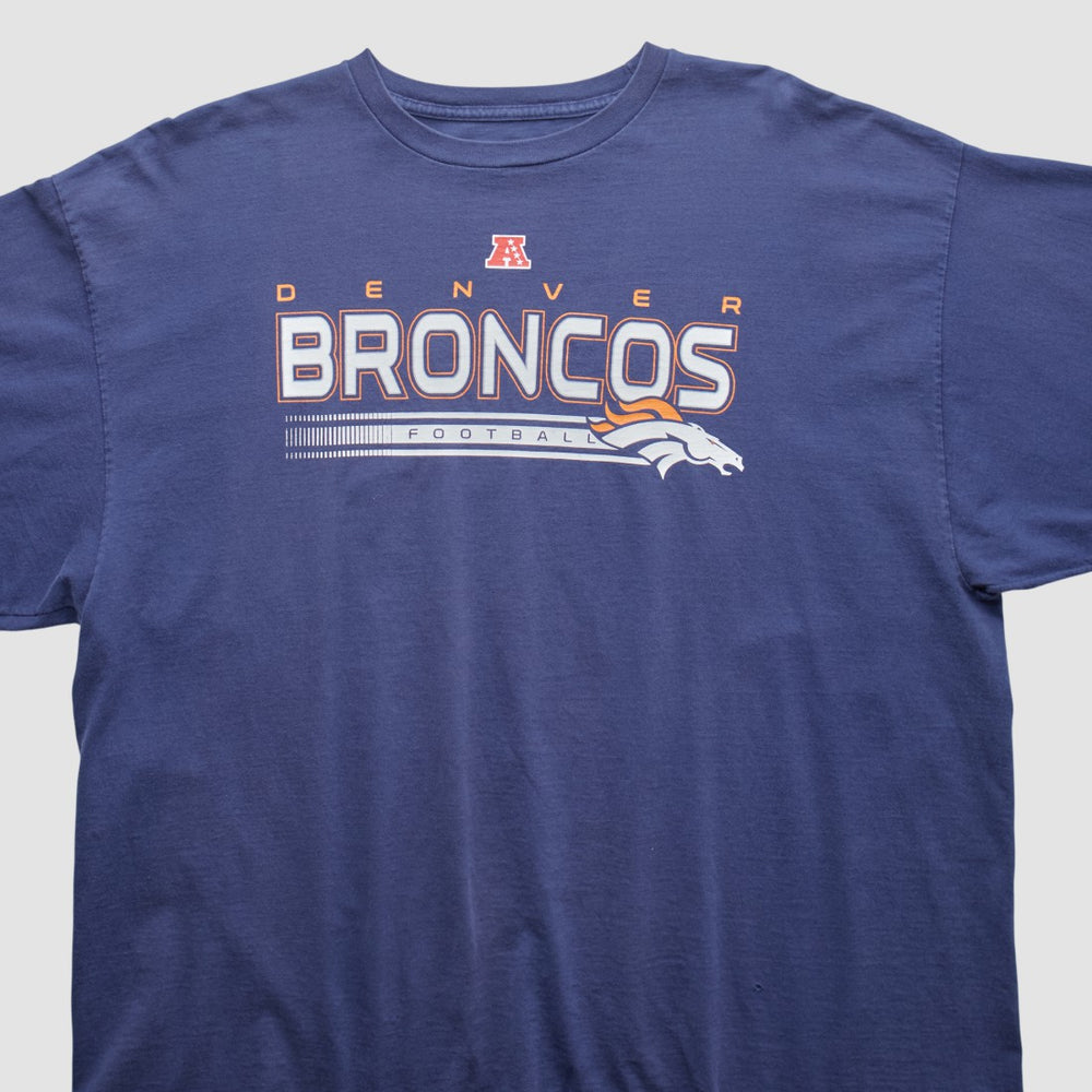 Denver Broncos NFL 2000s Long Sleeve T-shirt Navy Vintage - Fanatics