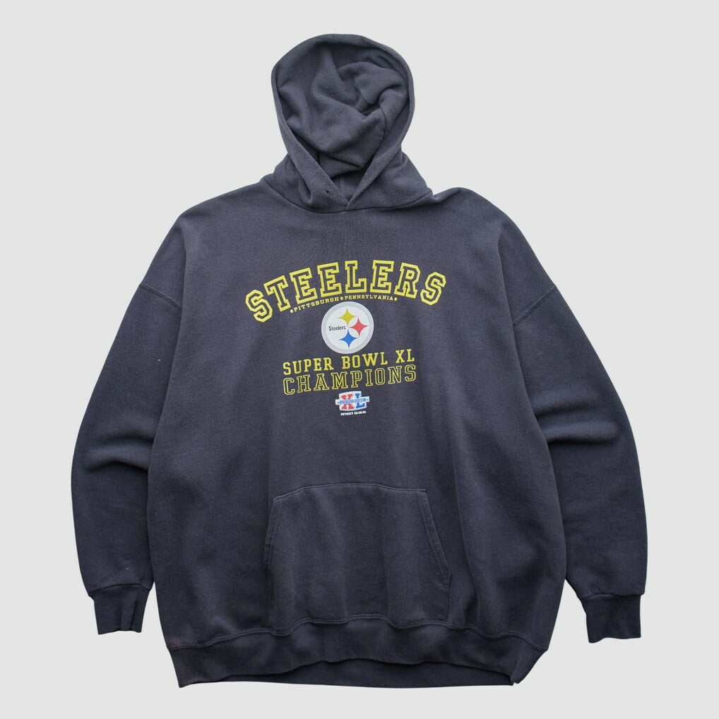 Pittsburgh Steelers 2006 Hooded Pullover Sweatshirt Black Vintage - Fanatics