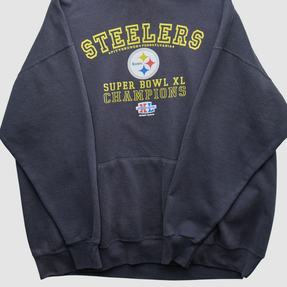 Pittsburgh Steelers 2006 Hooded Pullover Sweatshirt Black Vintage - Fanatics