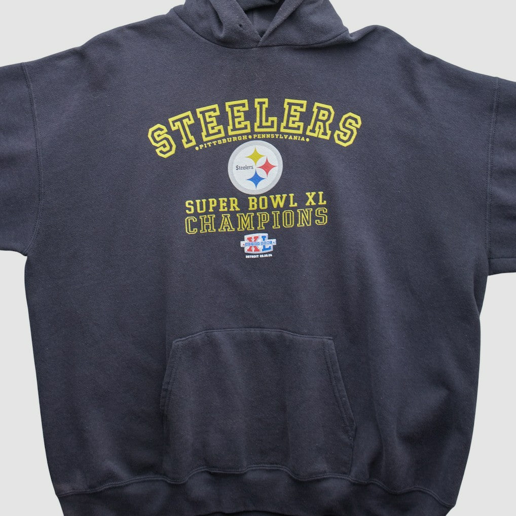 Pittsburgh Steelers 2006 Hooded Pullover Sweatshirt Black Vintage - Fanatics
