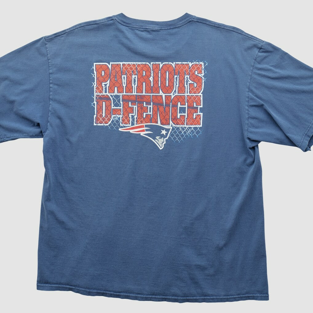 New England Patriots 2000s T-shirt Blue Vintage - Fanatics